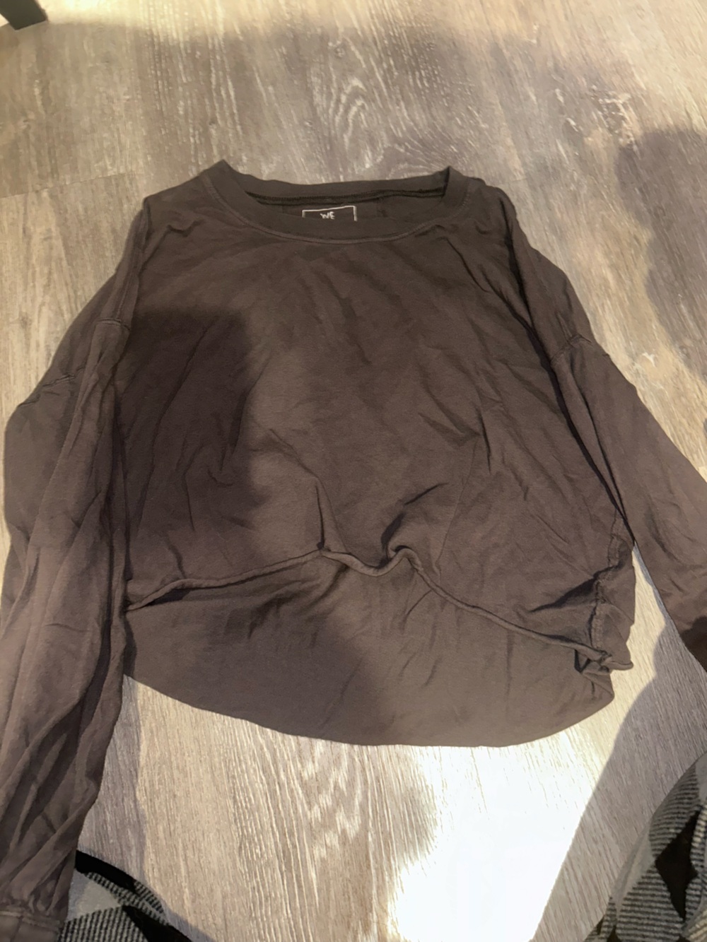 We The Free Dark Brown cropped long sleeve